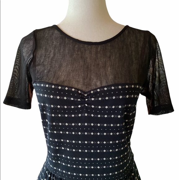 Betsey Johnson Black Silver Metallic Mesh Dress - 8 - Picture 3 of 12